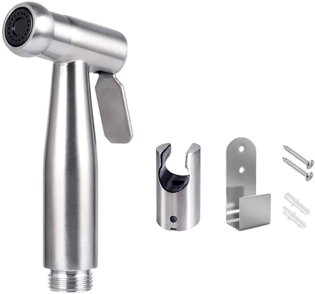 Markenlos Bidet-Handbrause, WC-Handbrause/Edelstahl-Handbrause mit Haken, für die persönliche Hygiene und Bettpfannen-Handbrause.