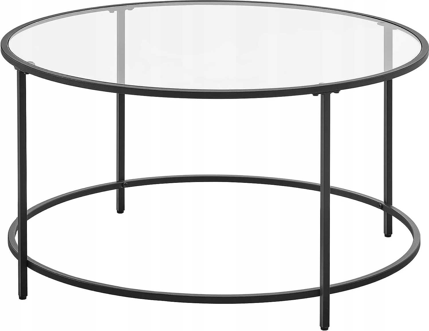 Leobert Couchtisch Glas Rundbank 84 x 45,5 cm Schwarz HURT_5903332071272