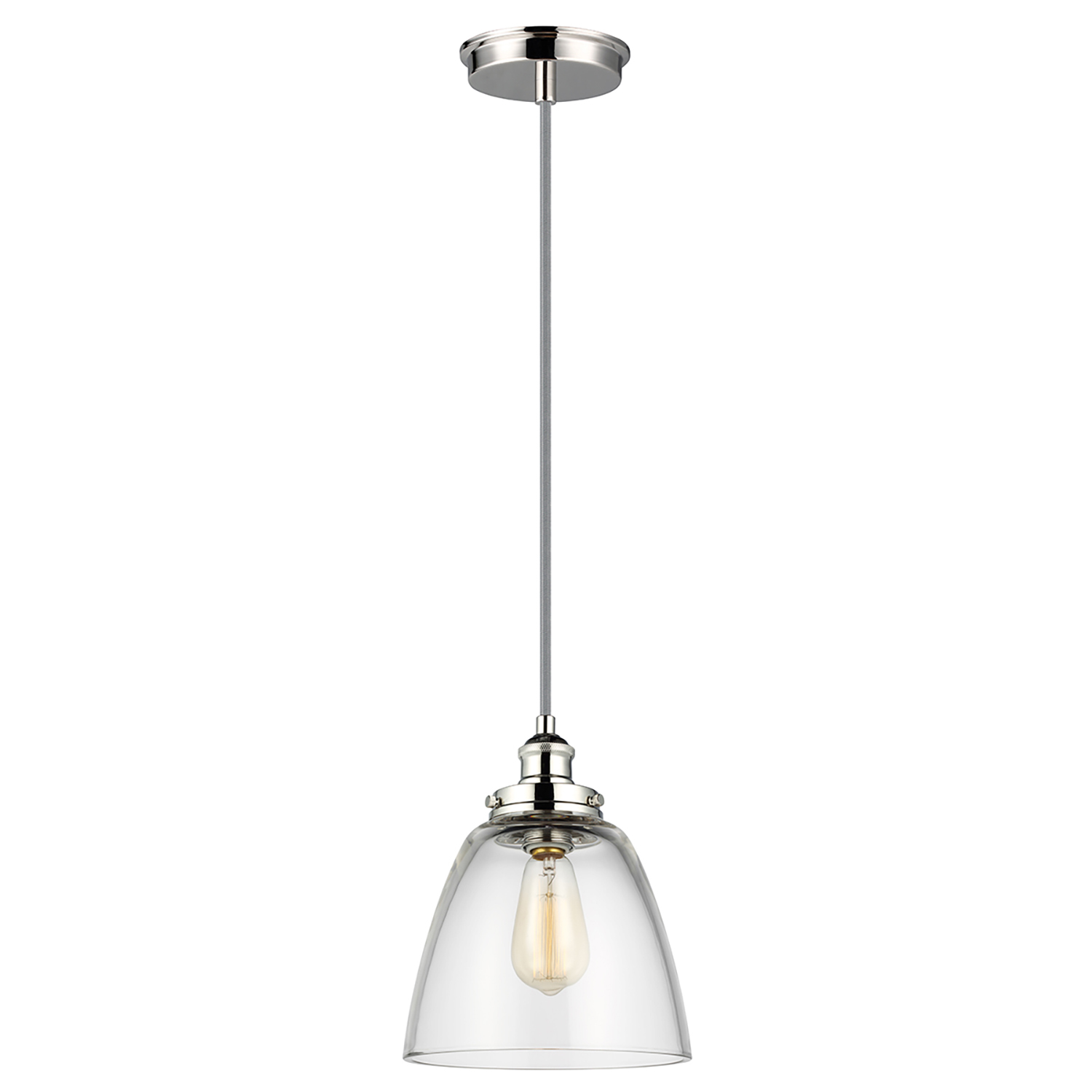 Elstead Lighting Elstead Baskin Hängeleuchte E27 27cm Poliertes Nickel FE-BASKIN-P-B-PN