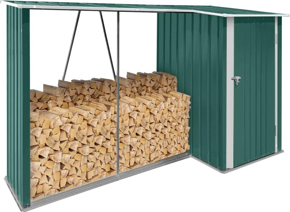 Kondela Prístrešok na drevo s kôlňou Arpol Typ 2 270x104x159 cm - tmavozelená