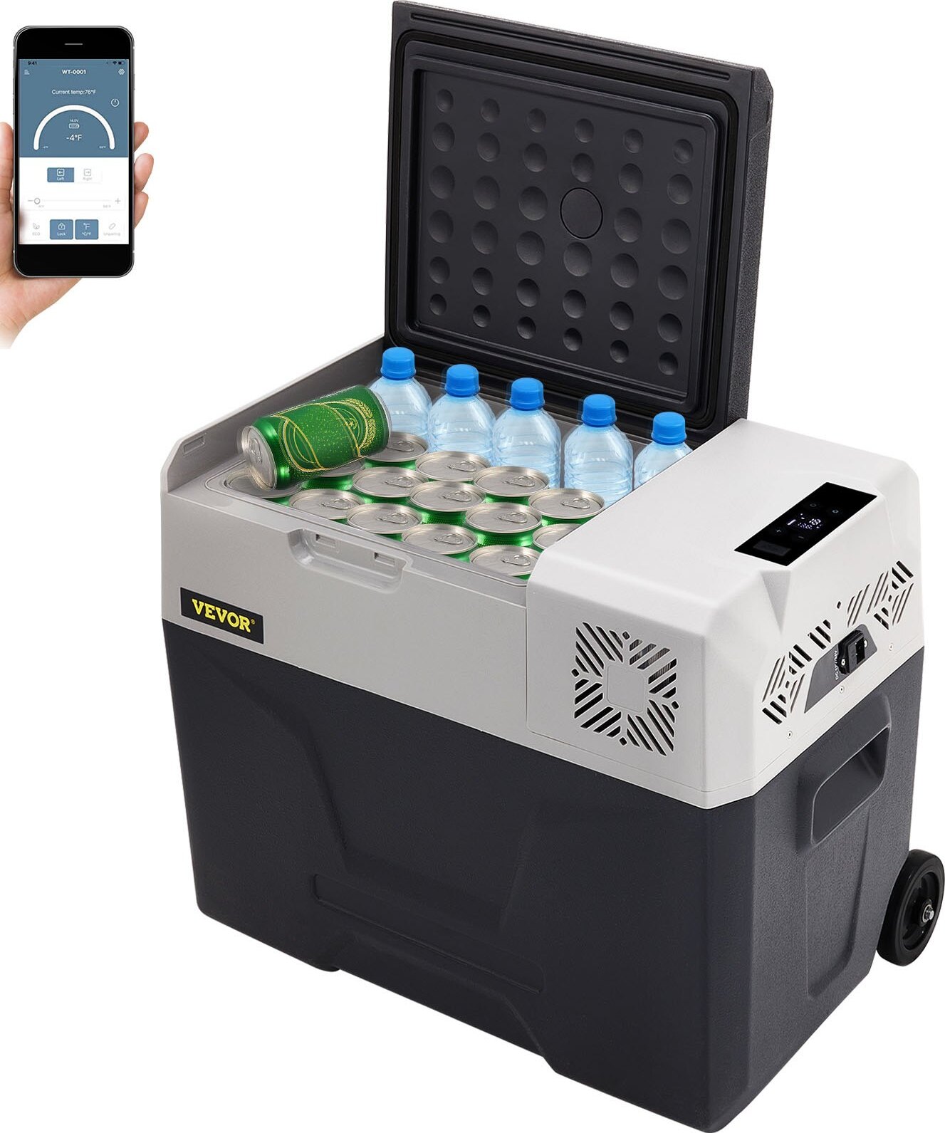 Topdeal Kühlboxen Autokühlschrank Kompressorkühlbox Edelstahl Urlaub Isolierbox Mini Kühlschrank Kühlbox Auto und Steckdose