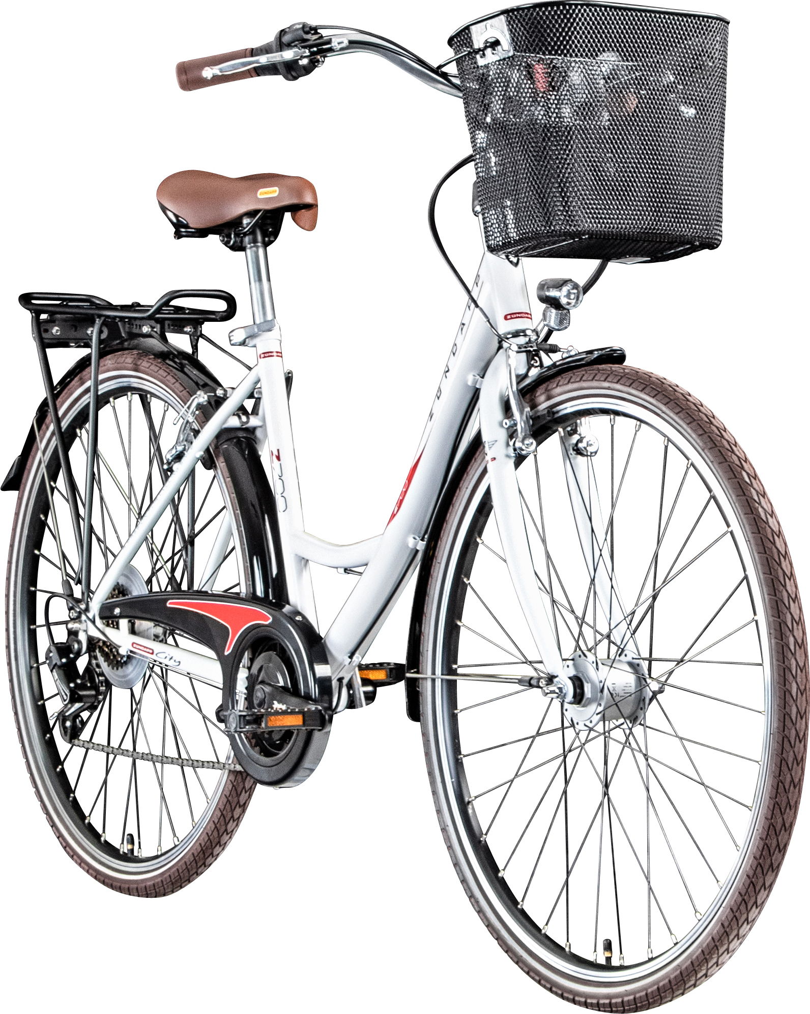 Zündapp Z700 Damenfahrrad 28 Zoll Fahrrad für Damen und Herren ab 150 cm weiß/rot 46 cm