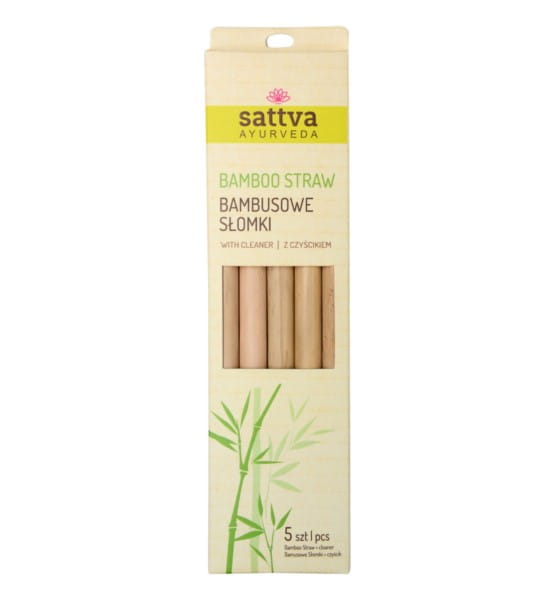 Sattva Group Bambusstrohhalme mit Reiniger 5 Stk. SATTVA