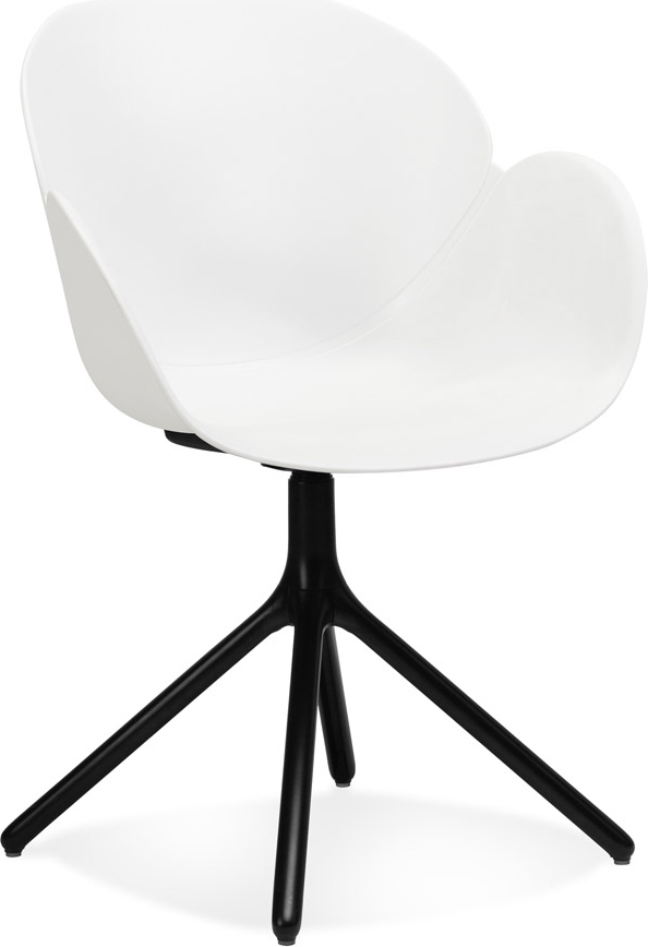 Alterego | Weiße APODIS Kunststoffstuhl mit Armlehnen | 59x59x85,5 cm AC04340WHBL