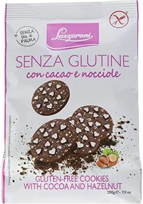 Frollini Senza Glutine Cacao e Nocciole glutenfreie Kekse 200g - Lazzaroni