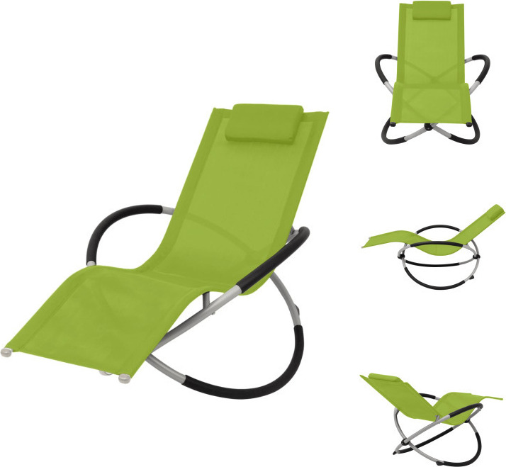 vidaXL Lehátko geometrické oceľové zelené - Lehátka
