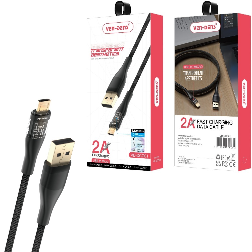Ven-Dens USB na Micro 2A Rýchlonabíjací Kábel 1,5 m KP34827