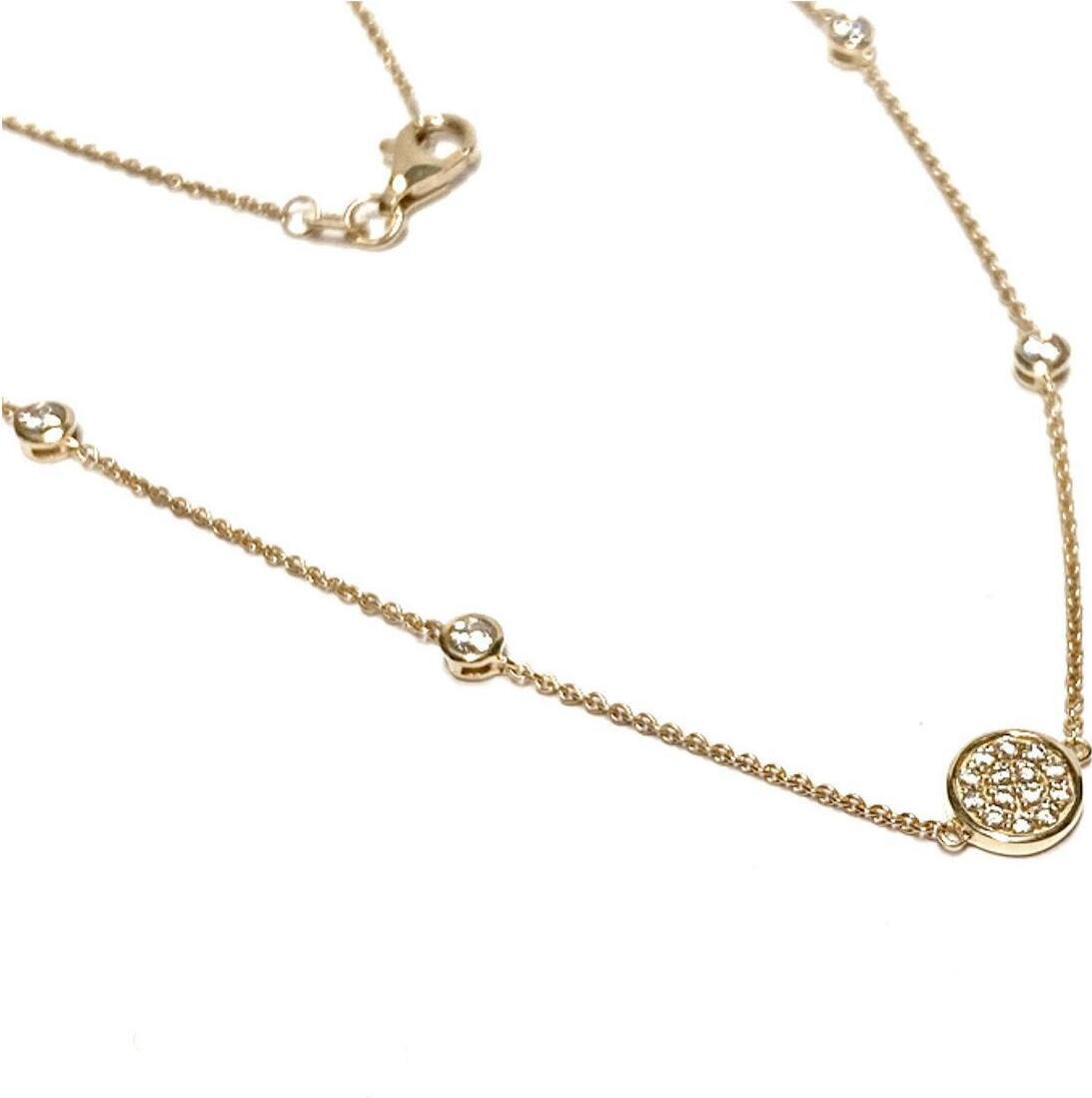 Edelschmiede925 zarte Kette 333/- Gold mit Zwischenelementen und Zirkonias 42 / 45 cm Edelschmiede925-35217