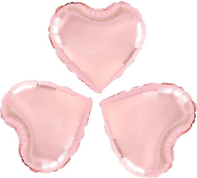 G110 HERZ Folienballons Roségold 23cm 3St.