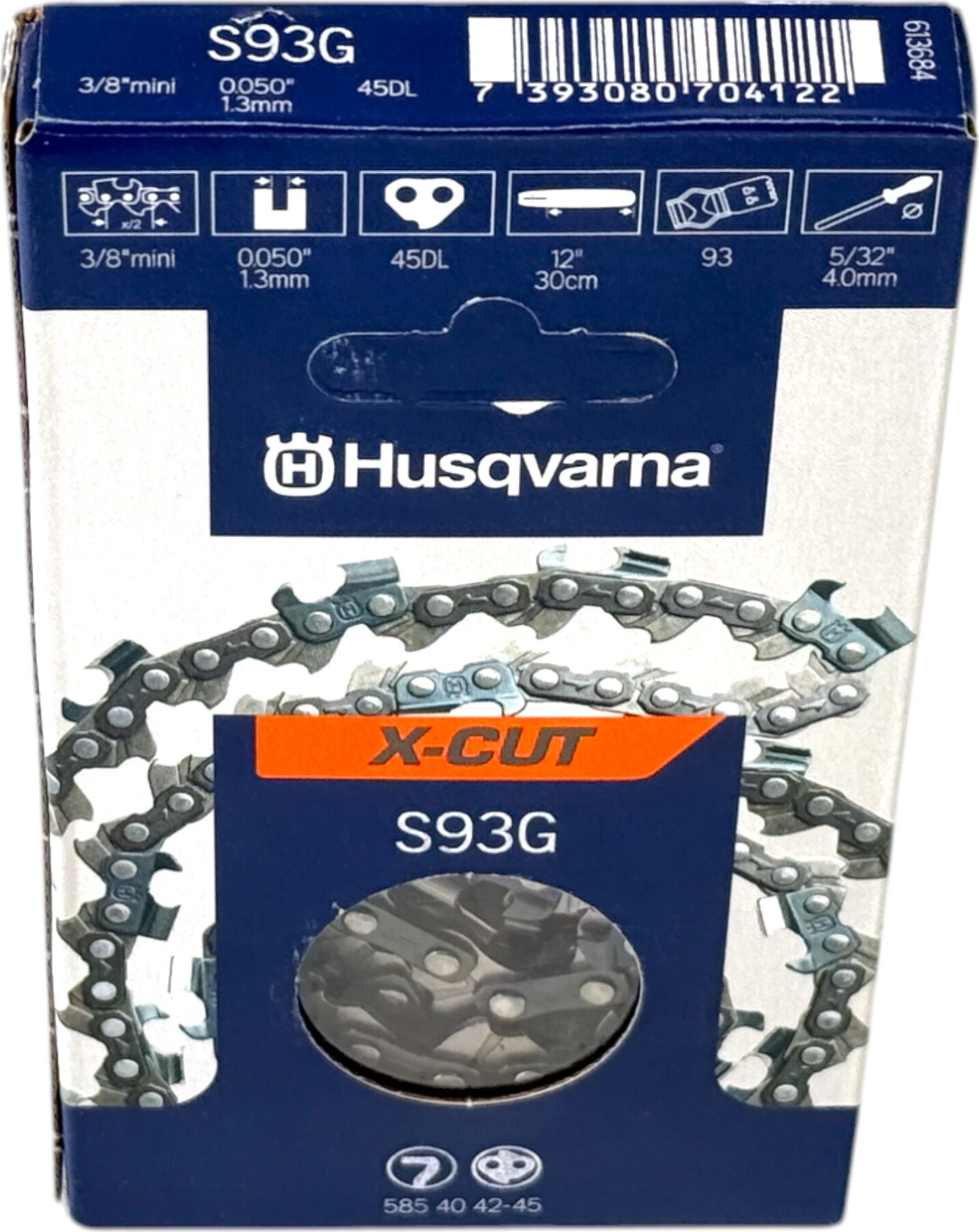 Orig. Husqvarna X-CUT Sägekette S93G Halbmeißel 3/8" Mini 1.3mm – 25/30/35cm