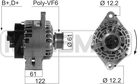 ERA 210665A Alternátor LiMa 140 A, 14 V pre OPEL ZAFIRA B (A05), Astra H Caravan (A04), Astra H hatchback (A04), Astra H GTC (A04)