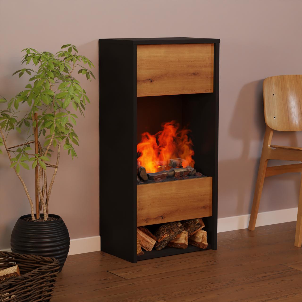 GLOW FIRE Elektrokamin 'OGF 3'| Wasserdampf Kamin mit OMC 400 ohne Holz in weiß | HxBxT: 100x47,7x29,1 cm
