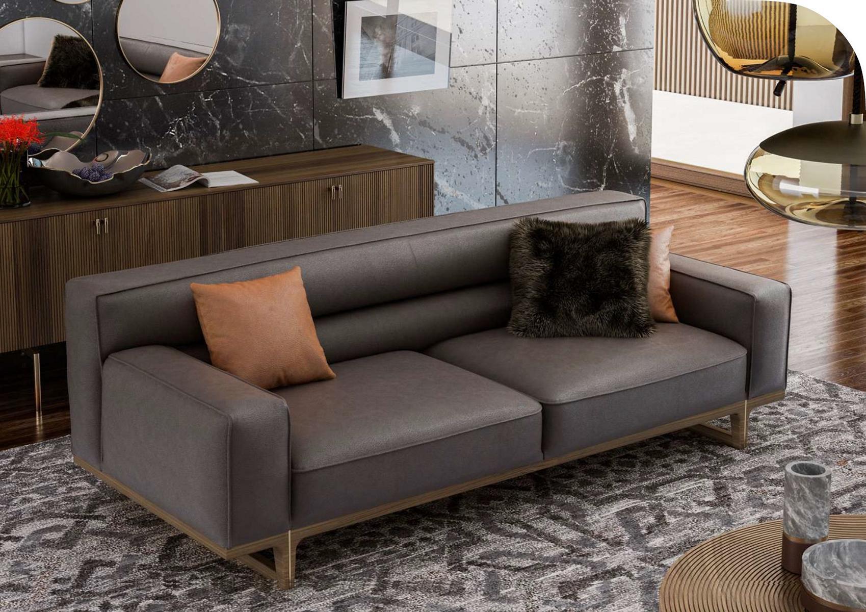 Grauer Dreisitzer Moderne Luxus Couch Wohnzimmermöbel Wohnzimmer Sofa