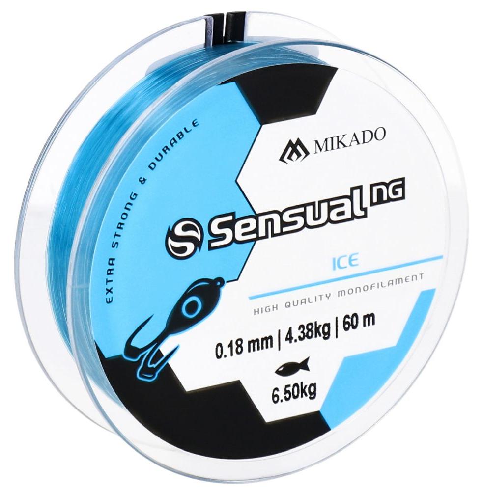 60m MIKADO SENSUAL NG ICE blaue mono Angelschnur zum Eisfischen Forellenfischen Ø 0,10mm / 1,87kg