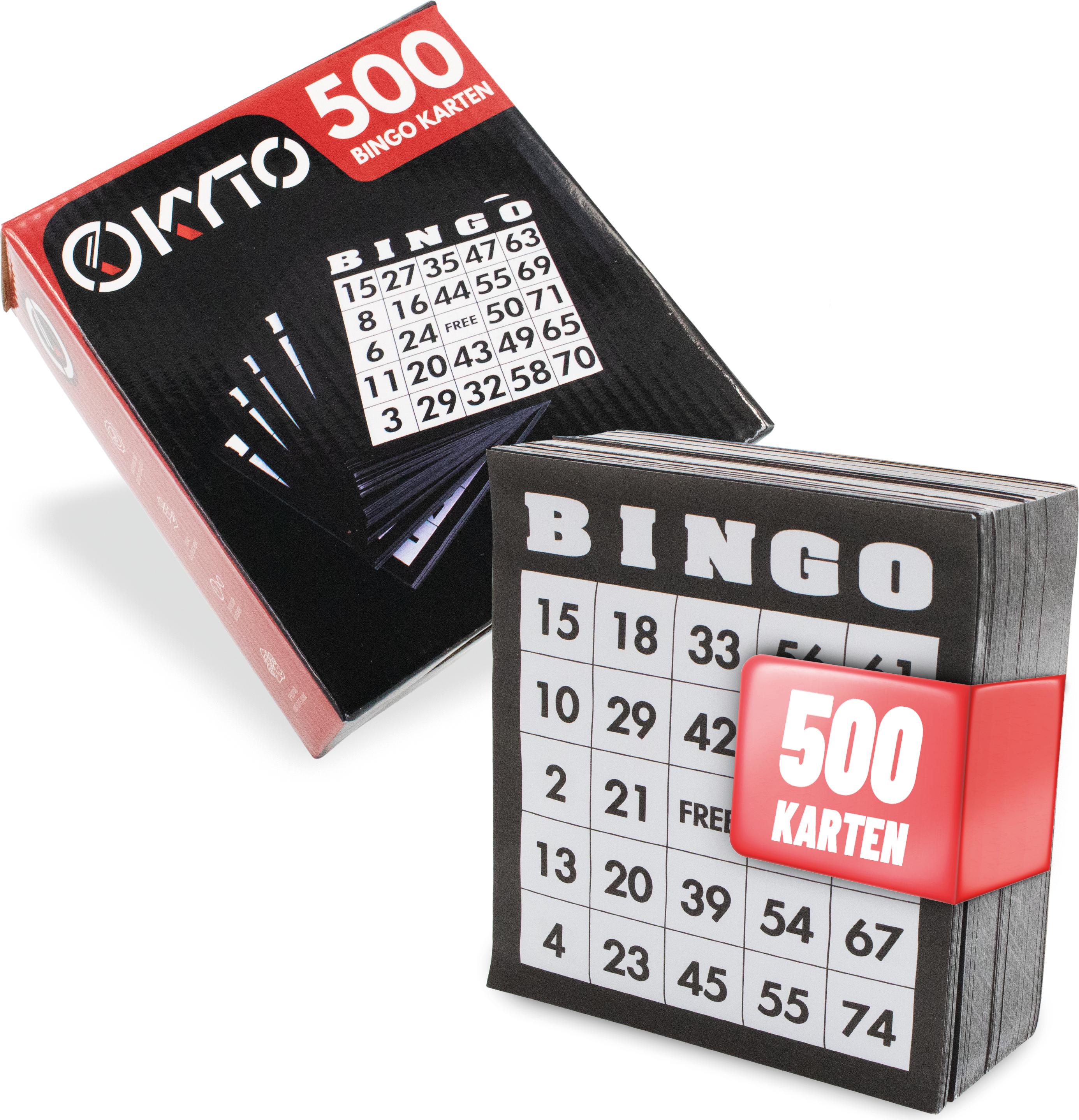 Kyto Bingo Karten Set 500 Stück | 500 verschiedene Karten