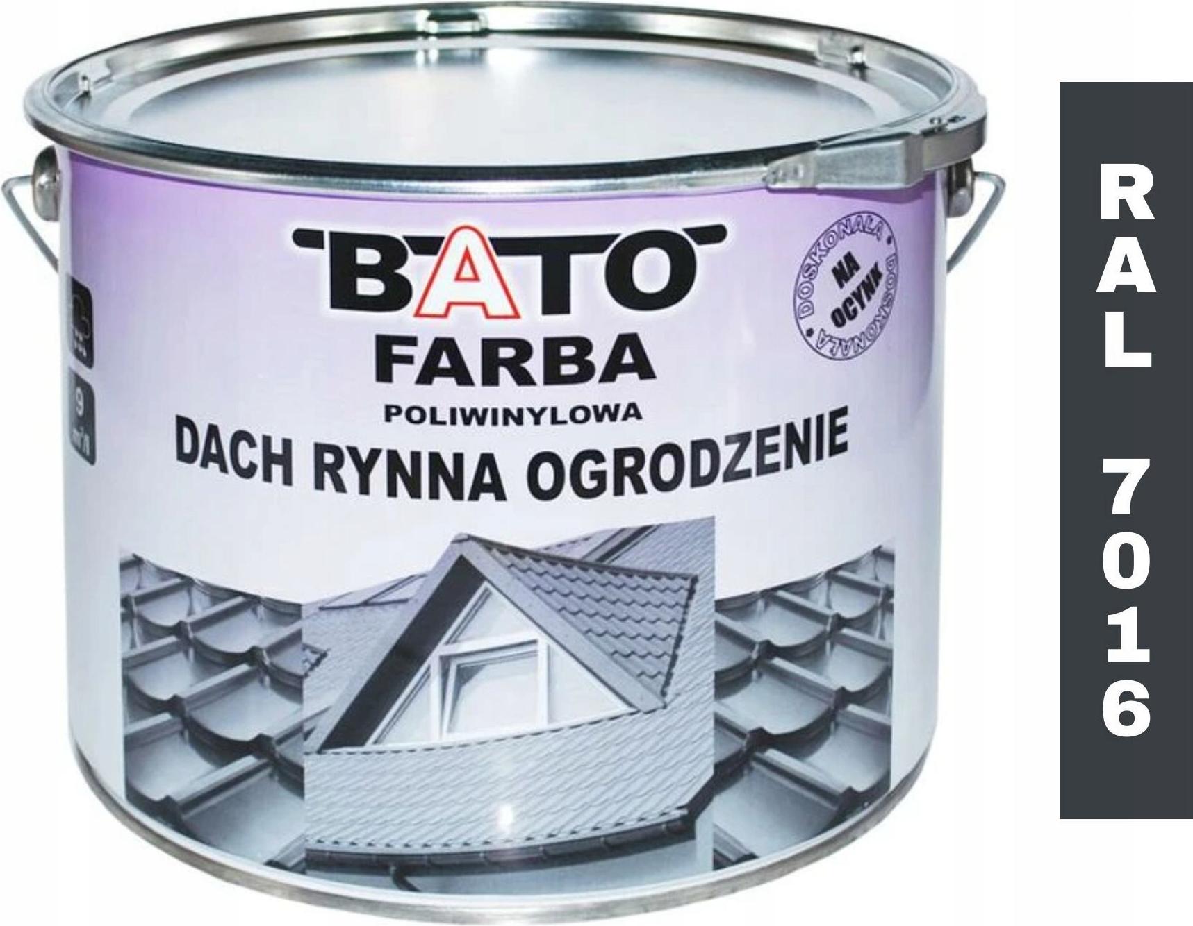TK BATO Sp. z o.o. Polywin-Farbe Dach Rinnen Umzäunung Anthrazit Ral 7016 A 10L