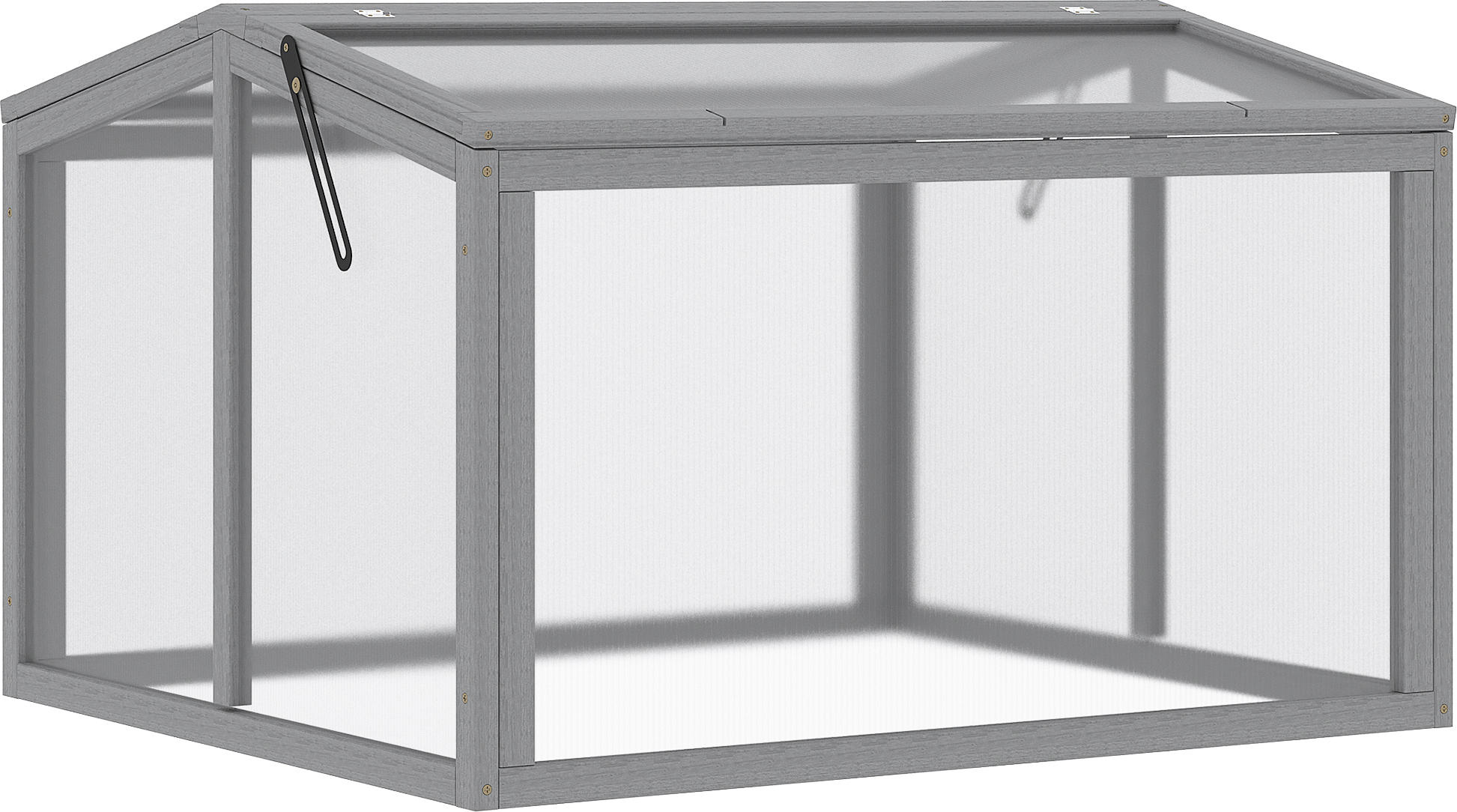 Serre En Bois Outsunny 90x52x49,5 Cm - Mini Serre De Jardin Avec Couverture Translucide