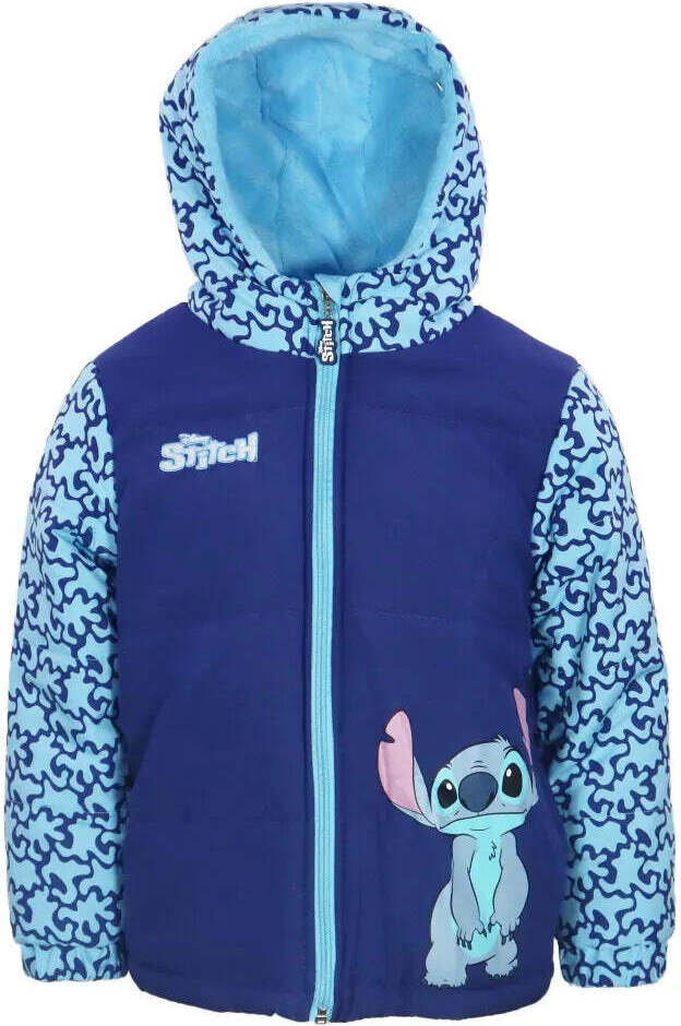 Disney Stitch Kinder Winterjacke Jungen Jacke mit Kapuze – Blau / 98