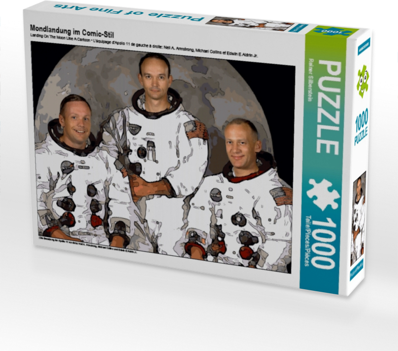 Calvendo Mondlandung im Comic-Stil 1000 Teile Puzzle quer 640x480mm, Silberstein Reiner; 7330252