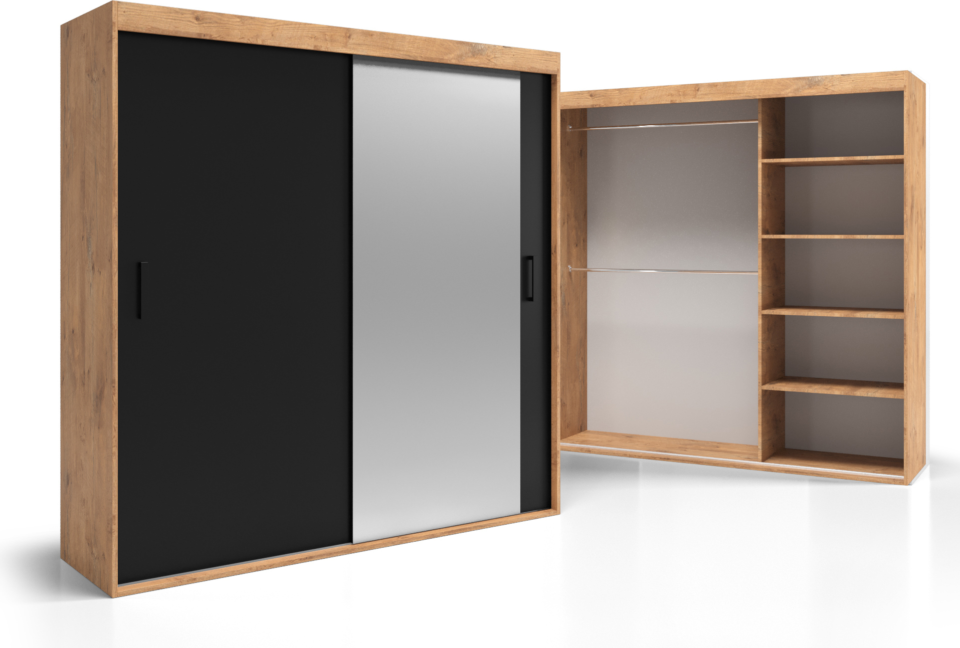 o-sofa Spiegel Garderobe 160 cm Einlegeböden Stangen Denver VSZ36