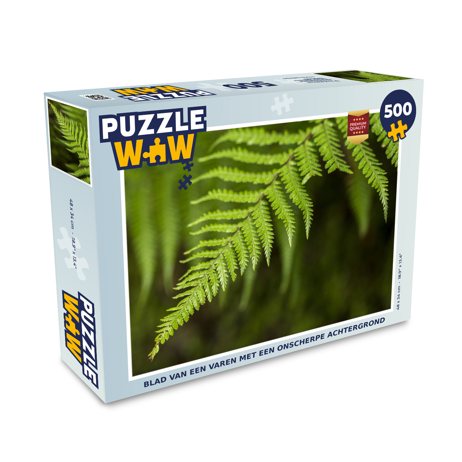 MuchoWow® Puzzle 500 Teile Blatt eines Farns mit unscharfem Hintergrund - 500 Teile - Kinder - Selberbauen - Puzzlespiele 137|1330222