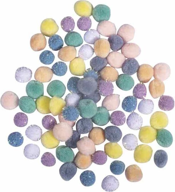Rayher 80 Pompons Ø 15 mm - Pastellfarben