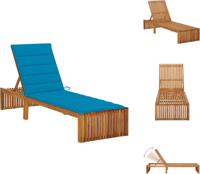 vidaXL Lehátko s vankúšom z masívneho dreva akácie - Lehátka