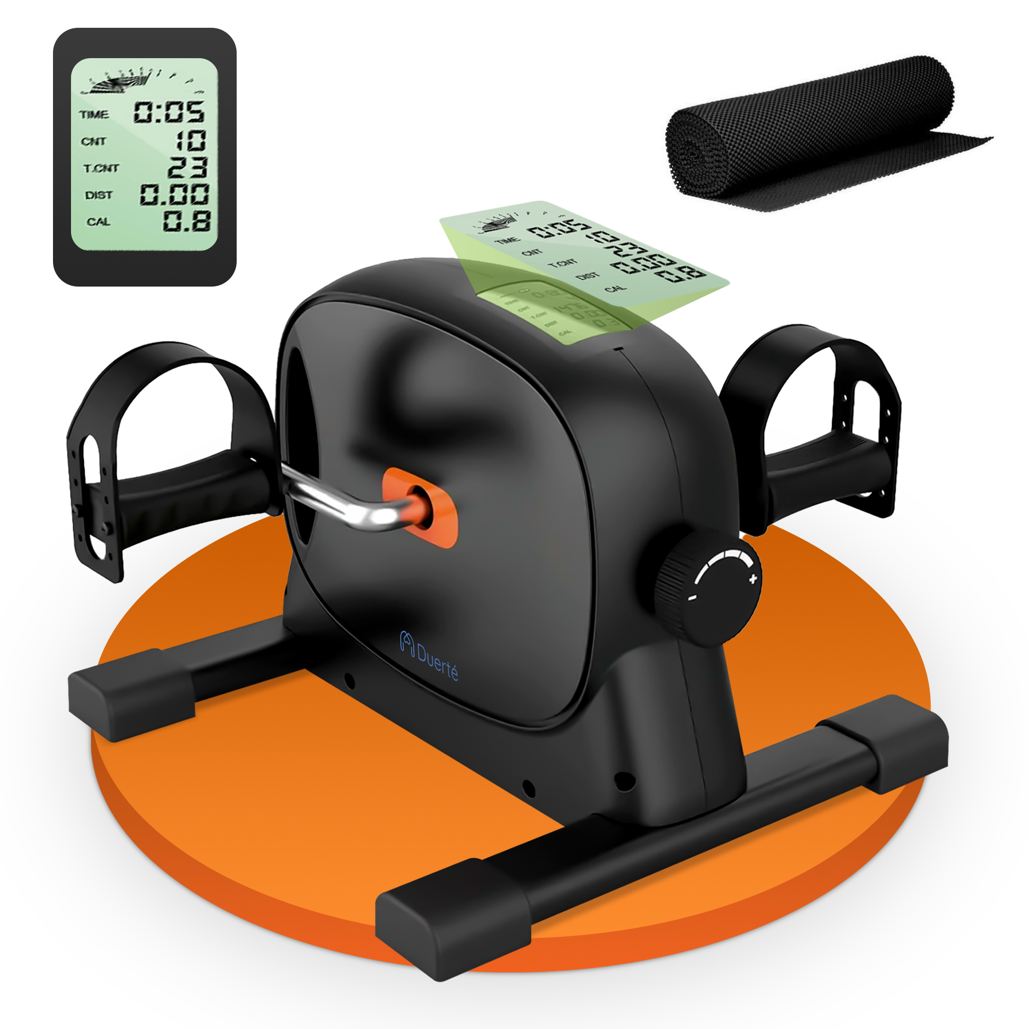 Duerté - cvičebný bicykel so sedadlom - stolný bicykel - stolný bicykel - domáci fitness trenažér mobility a tréning nôh - s odnímateľným LCD monitorom a protišmykovou podložkou