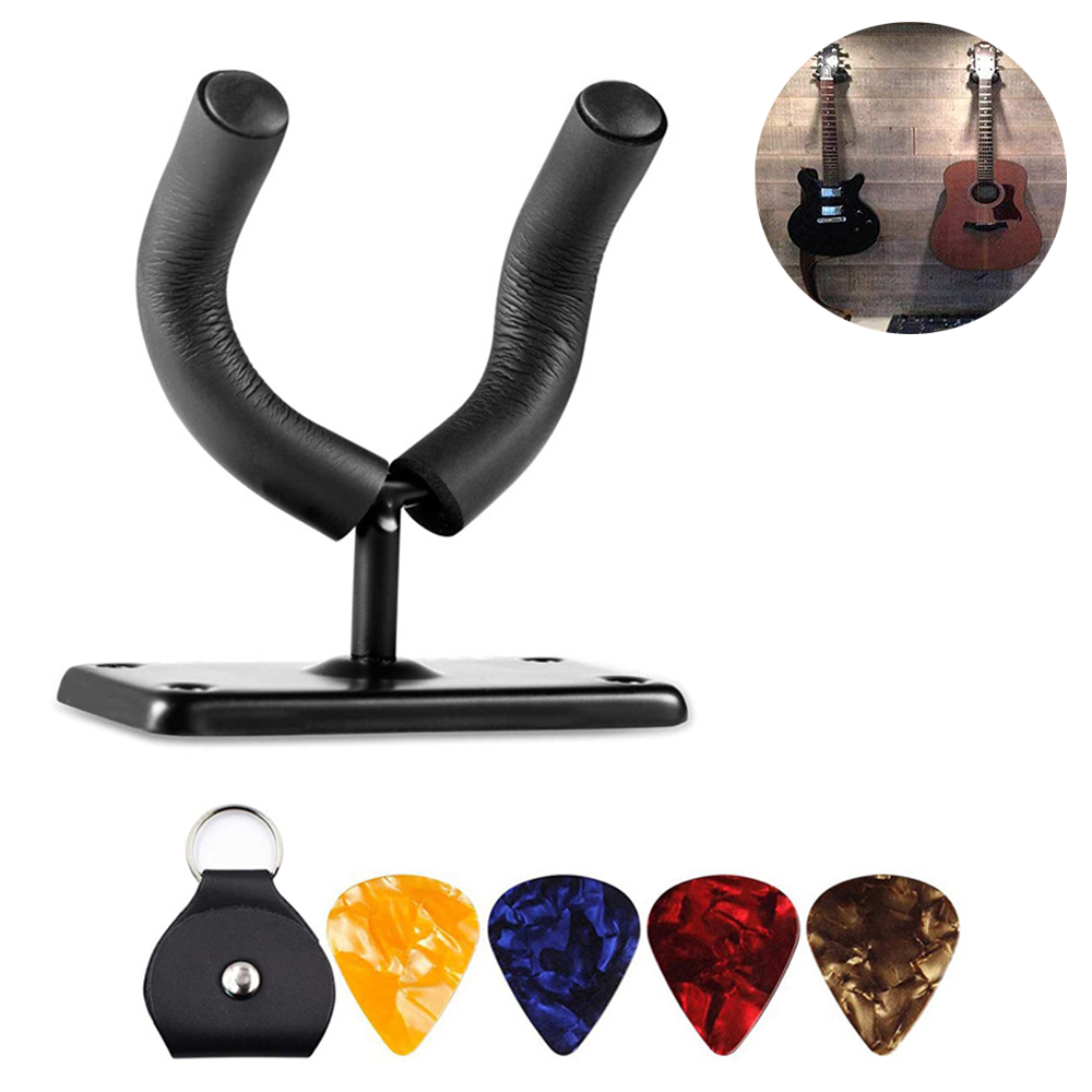Mmgoqqt Gitarren-Wandhalterung, Hakenhalter, Gitarren-Aufhänger, Haken für akustische E-Gitarre und Bassgitarre Kau-LA-06513