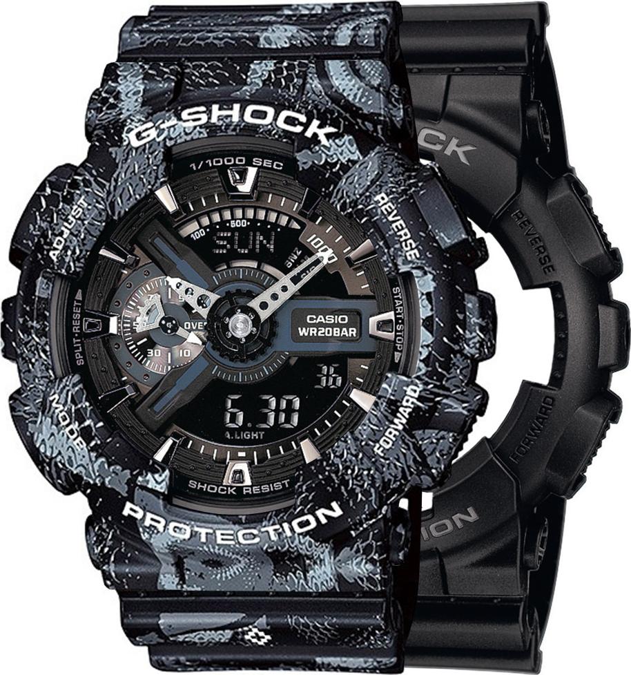 Casio G-Shock SET GA-110-1BER hodinky + BEZEL 10520052 + BAND 10520049 20BAR