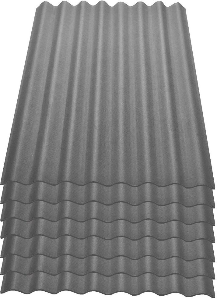 Onduline Easyline Dachplatte Wandplatte Bitumenwellplatten Wellplatte 7x0,76m² - grau 309-7