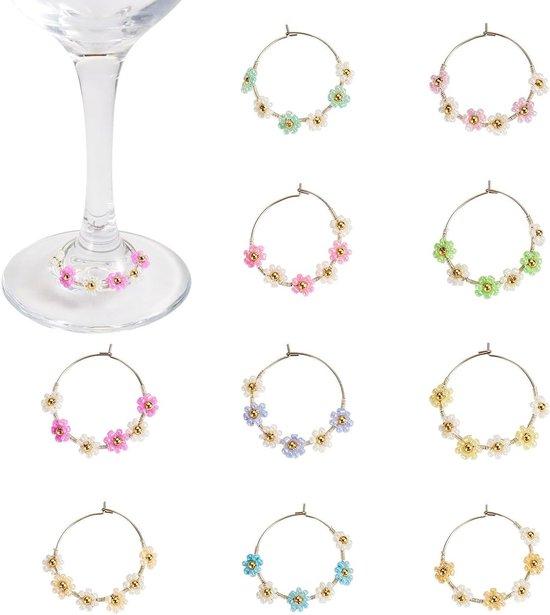 OEM Metallenes Weinglas-Accessoire - Blumen Trinketiketten - Festtagsdekoration - Frühlings-Thema - 38 mm lang 2026