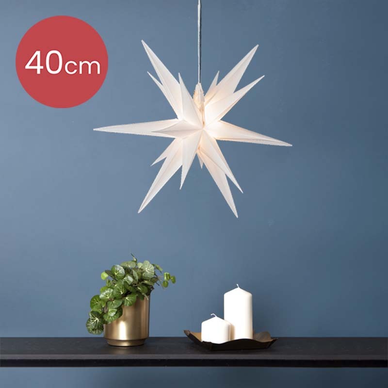 Lumineo Weiße Hängesternlampe mit LED-Beleuchtung - 40cm 490701