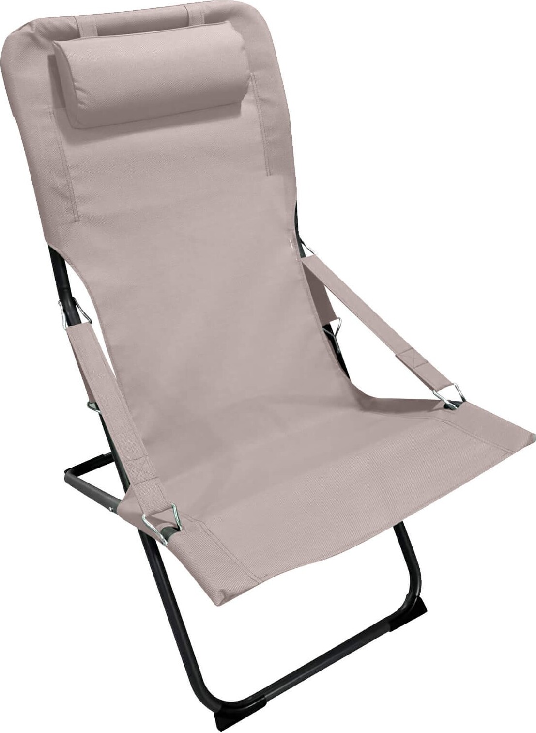 Skladacie lehátko Rebecca Mobili Tamatim 88x63x83 Polyester Oceľová béžová Tmavo sivá