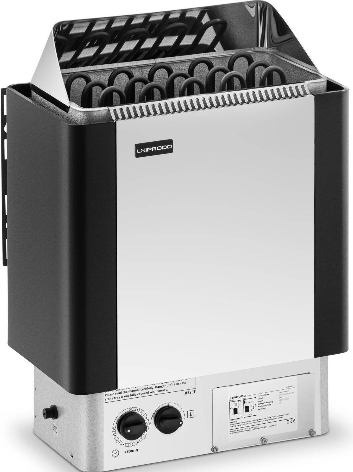 Expondo Uniprodo Saunaofen - 8 kW - 30 bis 110 °C - inkl. Steuerung UNI_SAUNA_S8.0KW