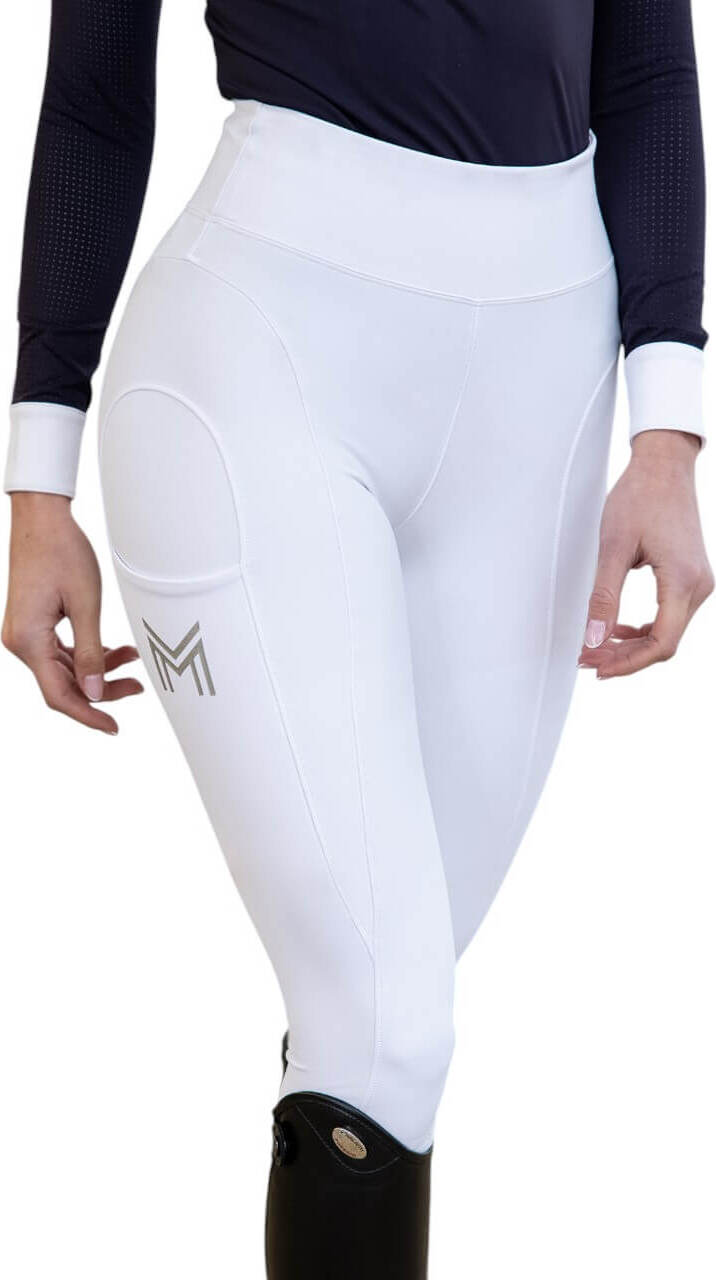 Maximilian Equestrian Reitleggings Damen Full-Grip Outline Damenreitleggings White XL