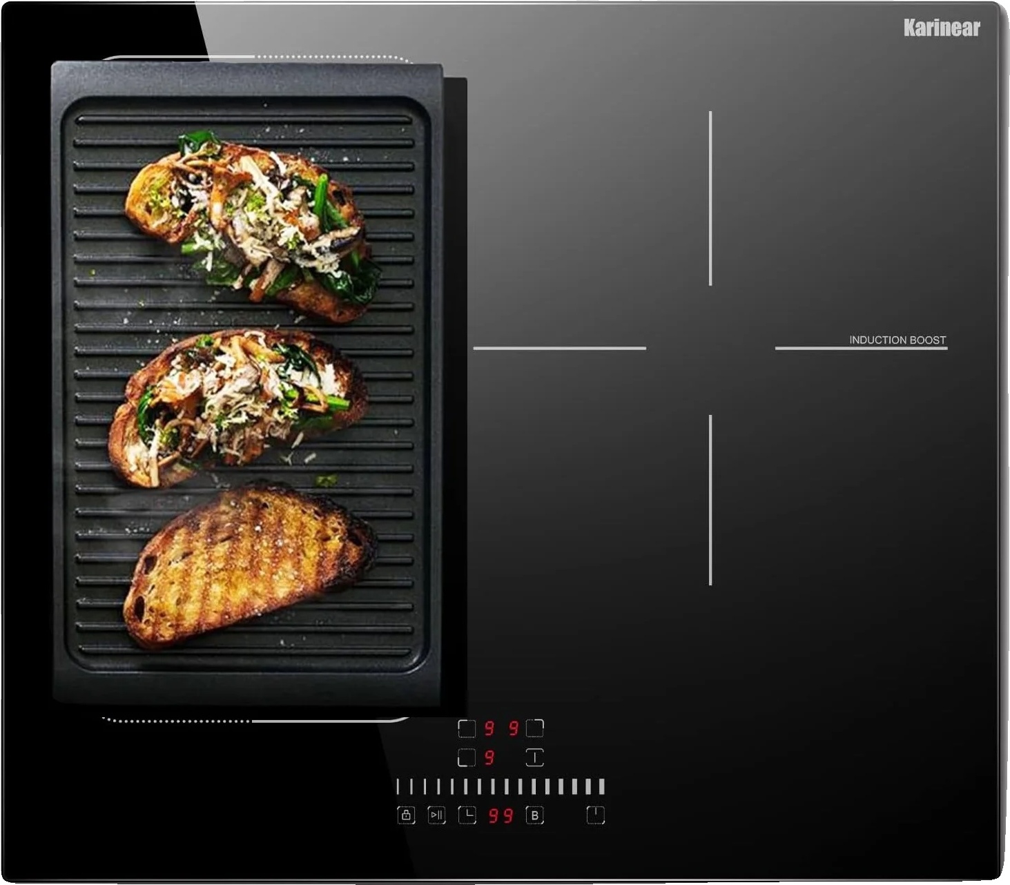 Indukčná varná doska, výkon 6800 W, flexibilná varná zóna, dotykové ovládanie