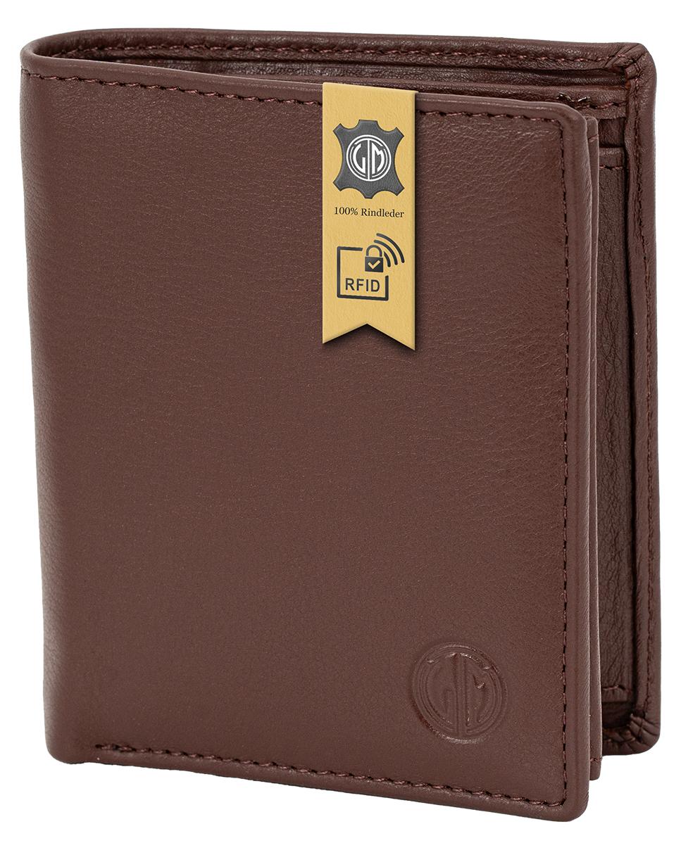 LINDENMANN Portemonnaie Herren Leder Geldbeutel braun KLW-LIN-6090015-020