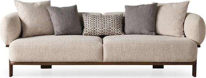 Modernes Graues Dreisitzer Sofa Gepolstertes Wohnzimmermöbel Luxus Couch