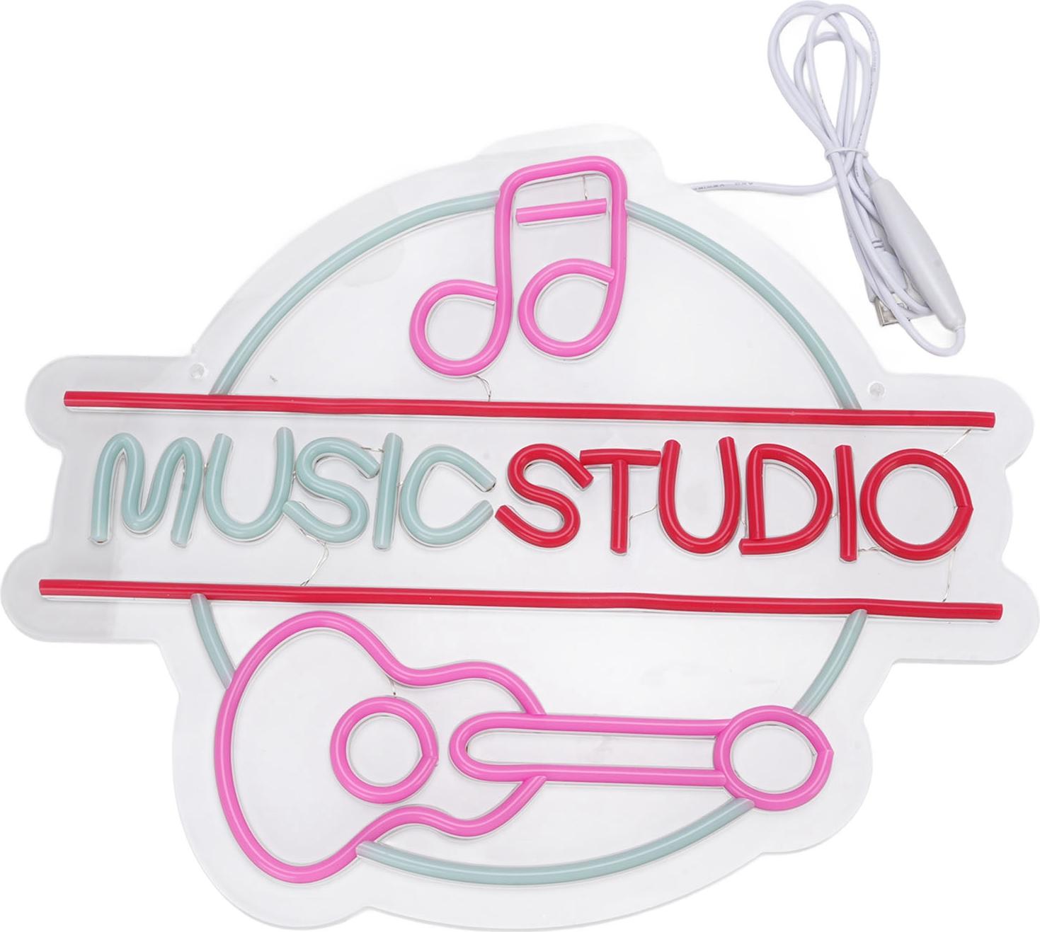 TWO TREES Dimmbare LED-Wand- und Türleuchte mit Musikstudio-Schild für Live-Konzerte, Clubs, Bars und Schlafzimmer (Rosa)