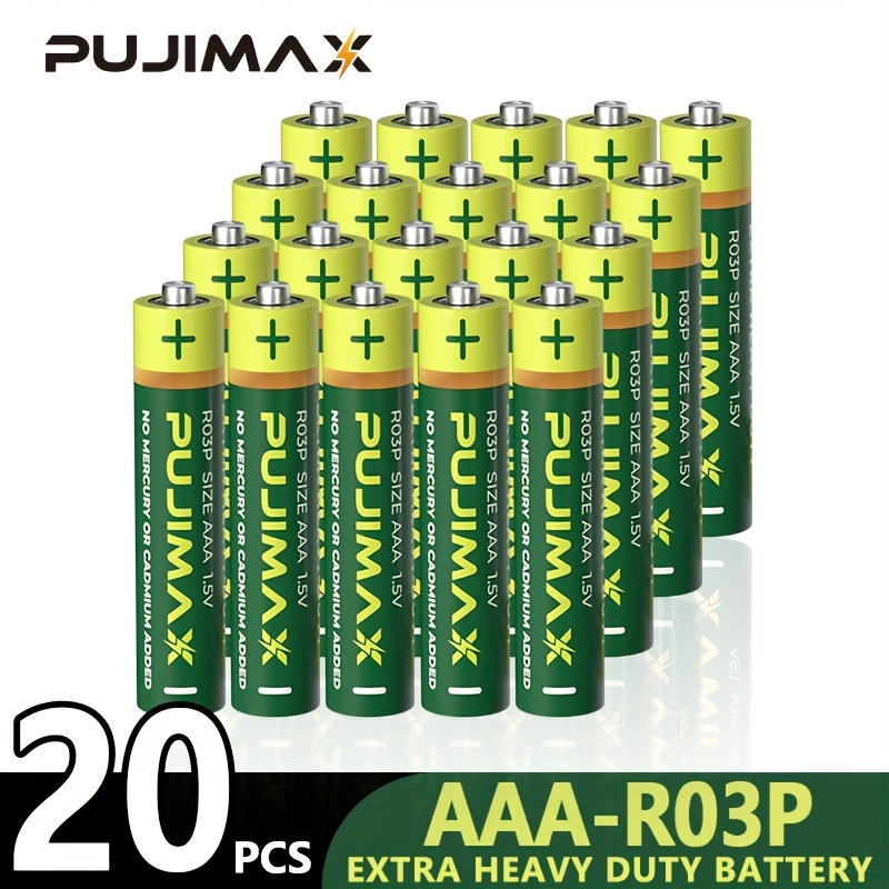 Hito 20 Stück Packung PUJIMAX AAA Nr. 7 Kohlebatterien 1 5 V R03P Kohle-Trockentyp-Einwegbatterien
