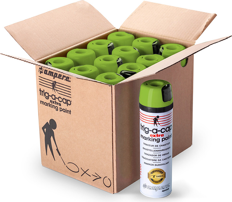 12St. Baustellenmarkierer Ampere Trig-A-Cap Extra Marking Paint (Grün)