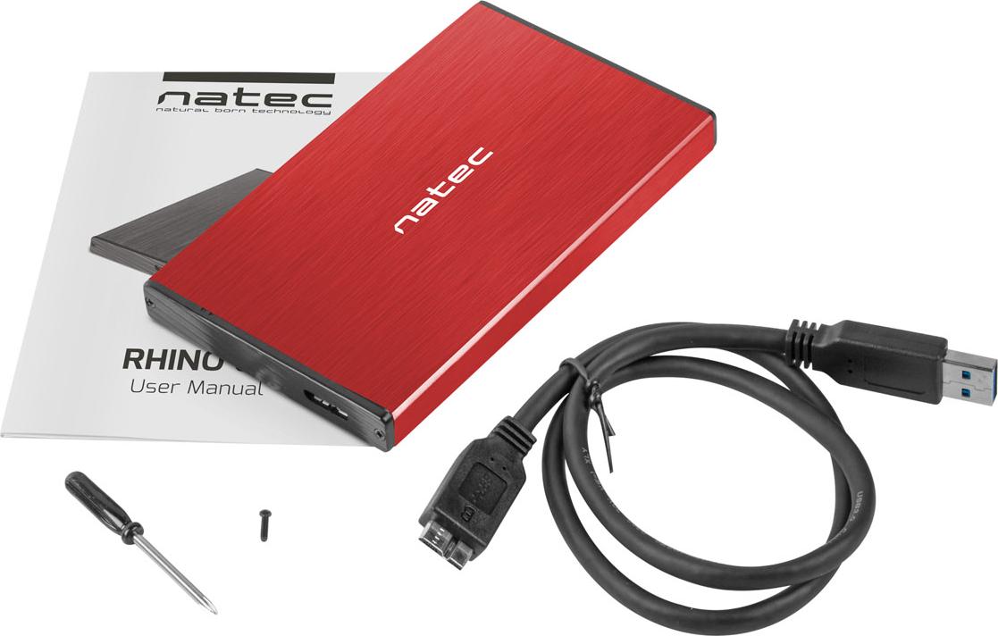 Natec Festplattengehuse NKZ-1279 Rot 2,5" Festplattengehuse NKZ-1279 Rot