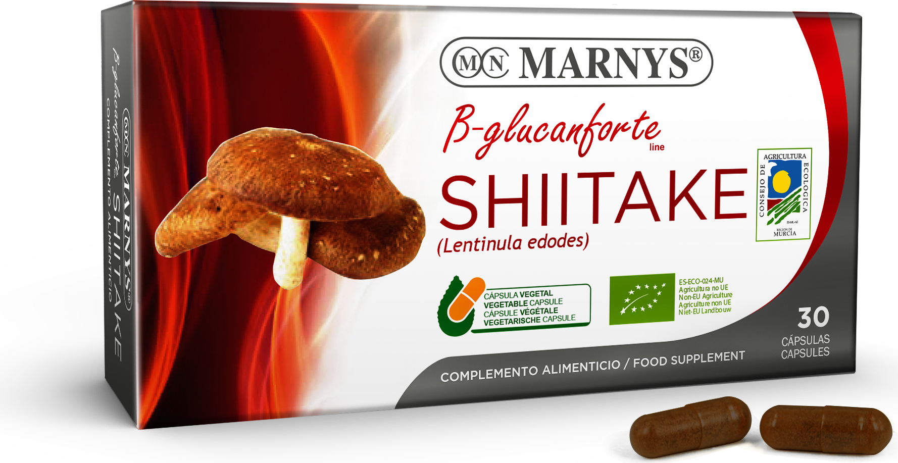 MARNYS® Shiitake Kapseln mit -Glucanen – Natürliche Immununterstützung 30 Kapseln