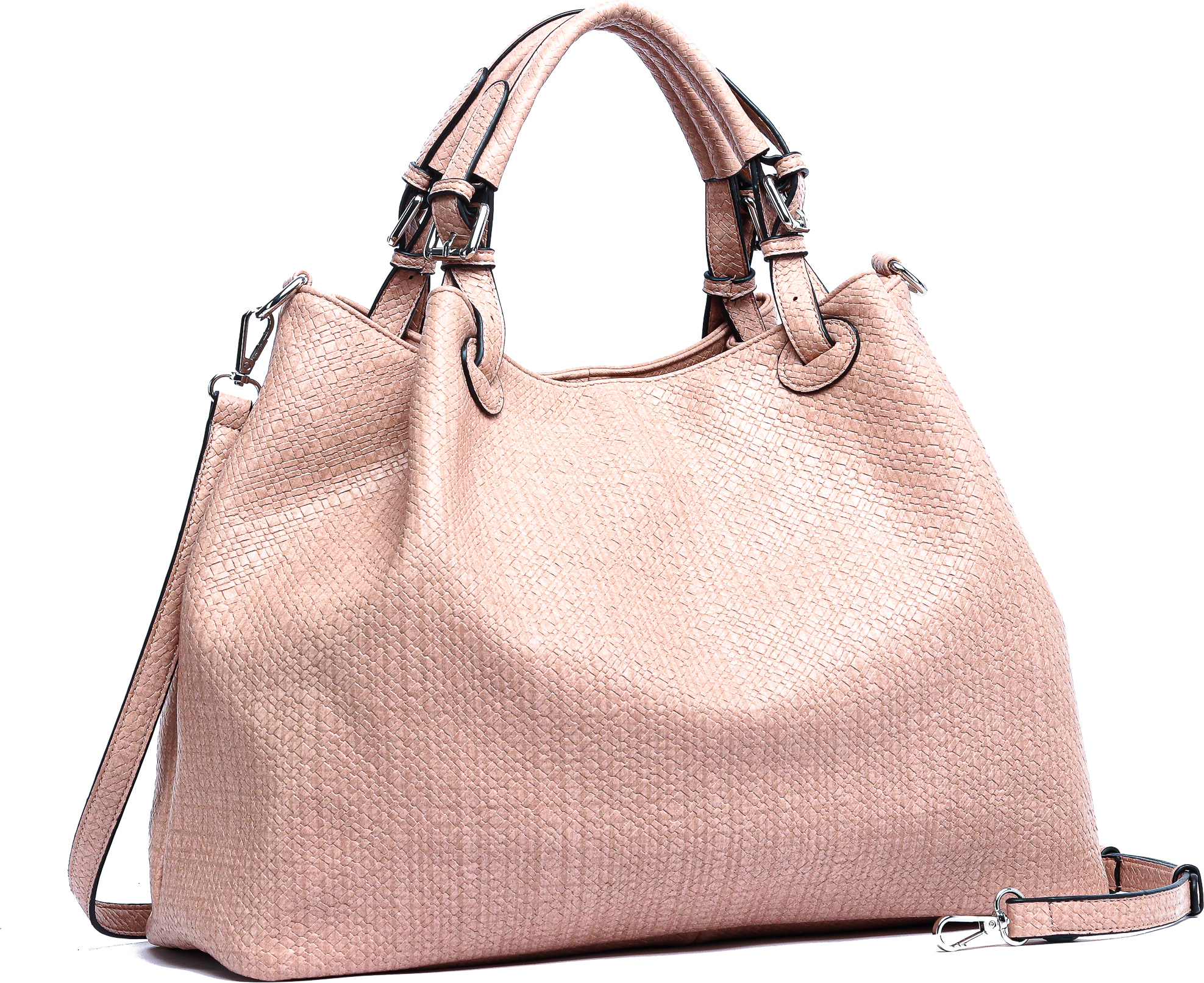 Shopper Flecht in softem Material, groß von collezione alessandro