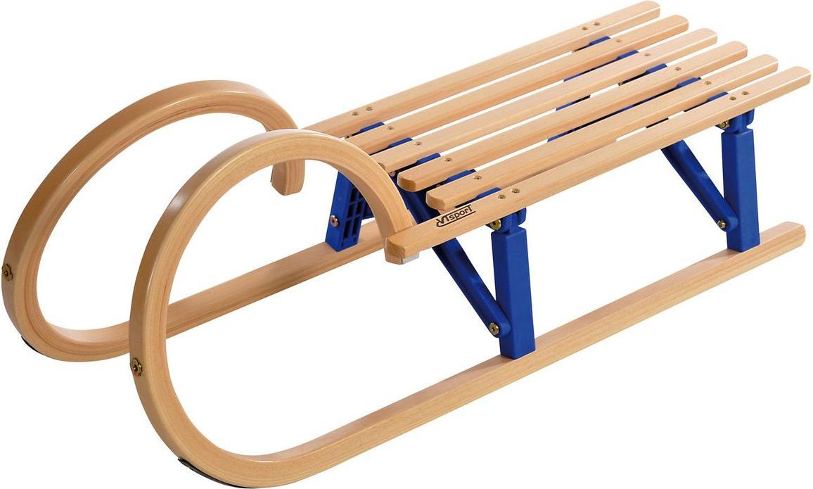 Sonstige Holzschlitten Hörnerrodel klappbar 110 cm blau HKV53110