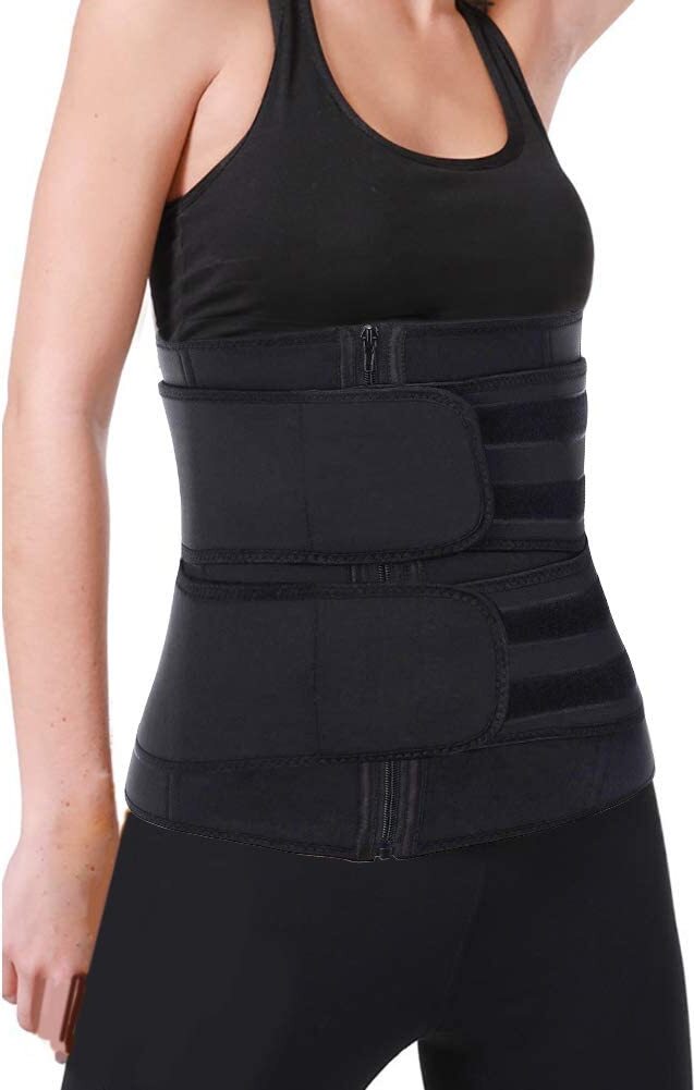 Meshowee Waisttrainer,Bauchgürtel Abnehmen,Bauchgürtel Schwitzgürtel,Fitnessgurte,Sportgürtel,Schwitzgürtel zur Fettverbrennung, Verstellbarer Bauchweggürtel zum Abnehmen für Herren und Damen-M