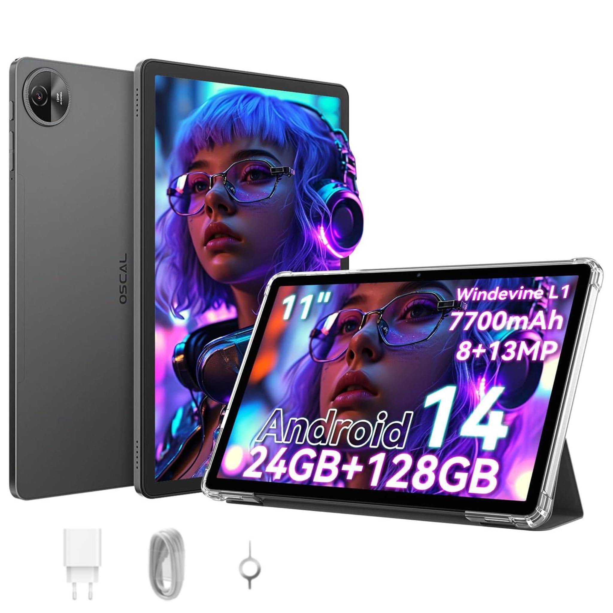 Blackview OSCAL Pad 90 11"" AI Tablet Android 14, 24(8+16)GB+128GB/2TB, Dual 4G SIM Gaming Tablet, 7700 mAh Akku, Widevine L1, Gemini AI, PC-Modus "Pad 90"