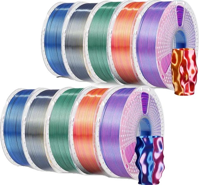 OEM 3D-Drucker-Filament, Seiden-PLA-Material, Dual-Farboptionen, KL KD KN DL DD 1624