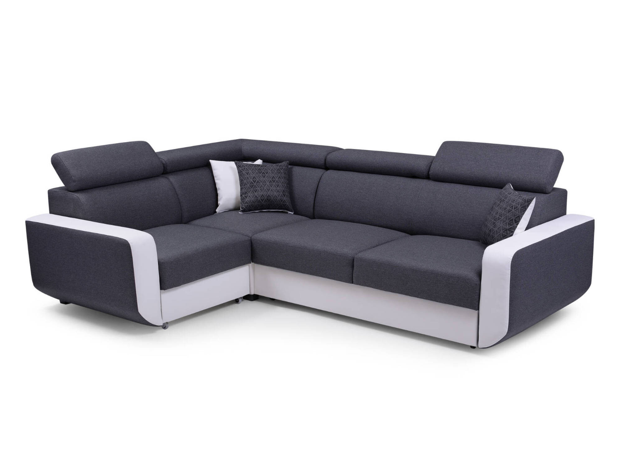 Best Mobilier Dustin, Ecksofa, Grau, Weiß, 5 Sitz(e), Dustin, Stoff, 2 Jahr(e) 605BG